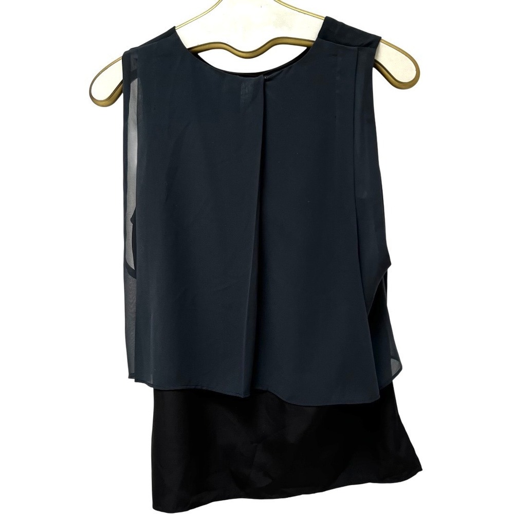 Kenneth Cole NY Black Layered Chiffon Top Small Office Siren Dark Fairy Capsule - Picture 16 of 17